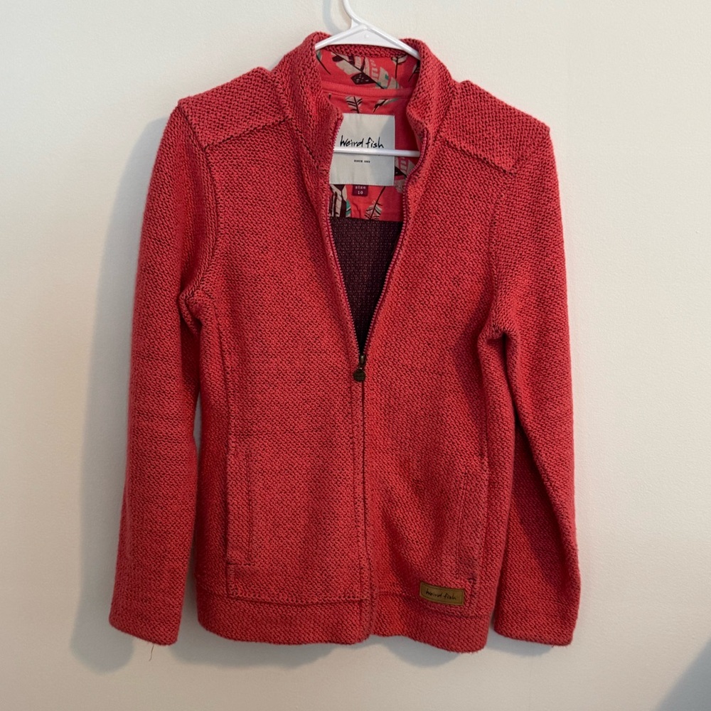 Weird Fish Sontee Full Zip Eco Macaroni Sweatshirt Rosewood - Picture 4 of 9
